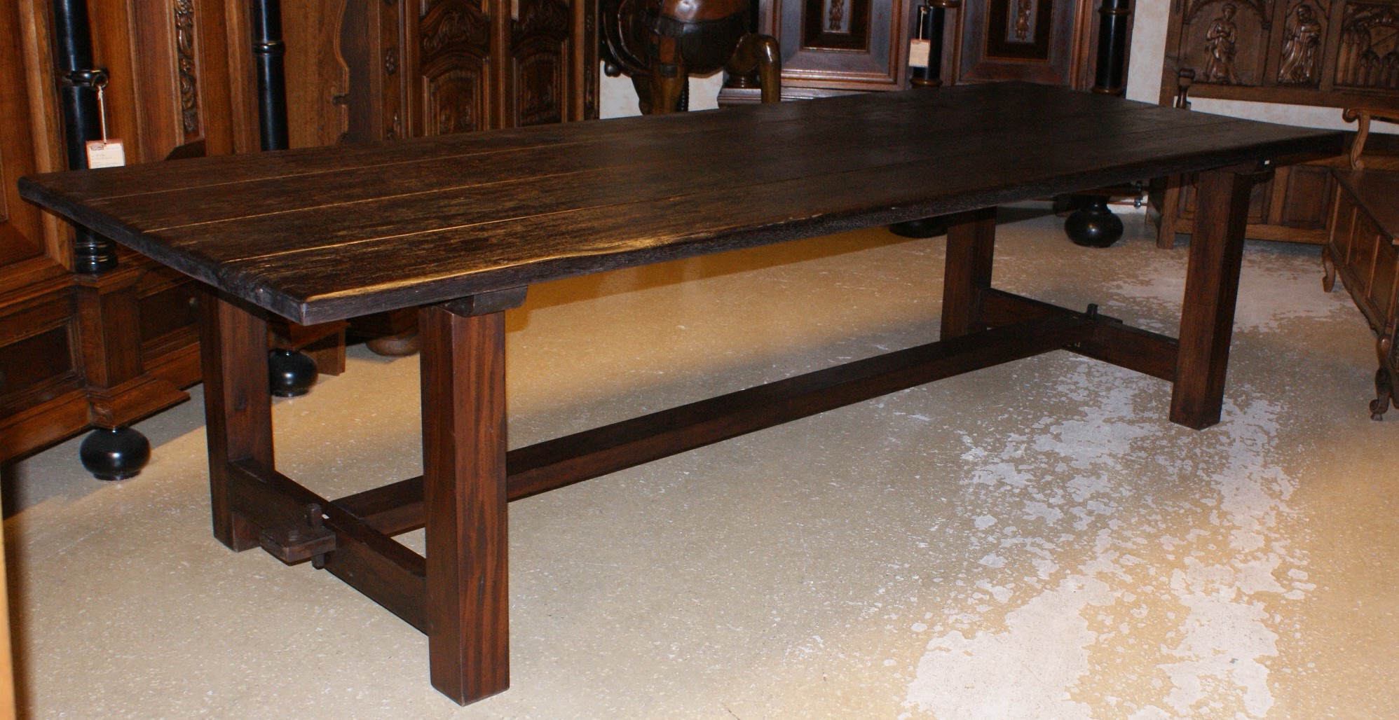 Large Teak Dining Table Luc S, Solid Teak Dining Table