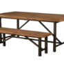 Industrial Teak Table and Bench