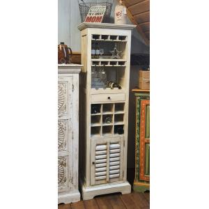 Chalk-painted wine cabinet