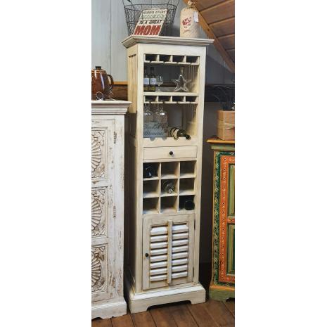 Chalk-painted wine cabinet